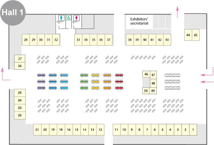 Map of Hall 1 & Exhibitors