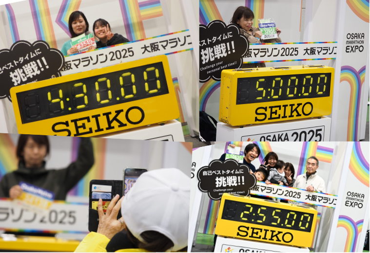 目標タイムで記念撮影